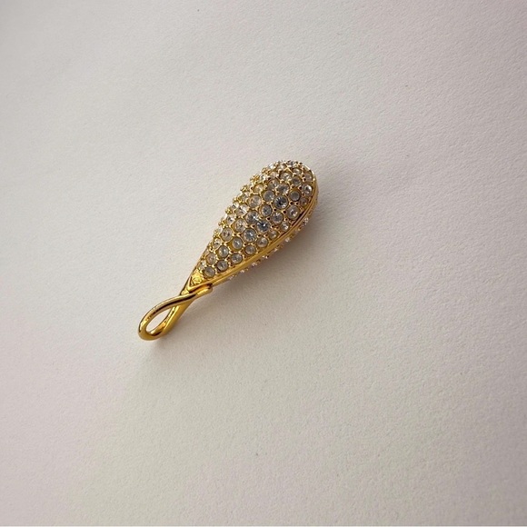 Swarovski Jewelry - Swarovski Signed Gold Tone Teardrop Pendant Crystals Vintage Necklace Charm